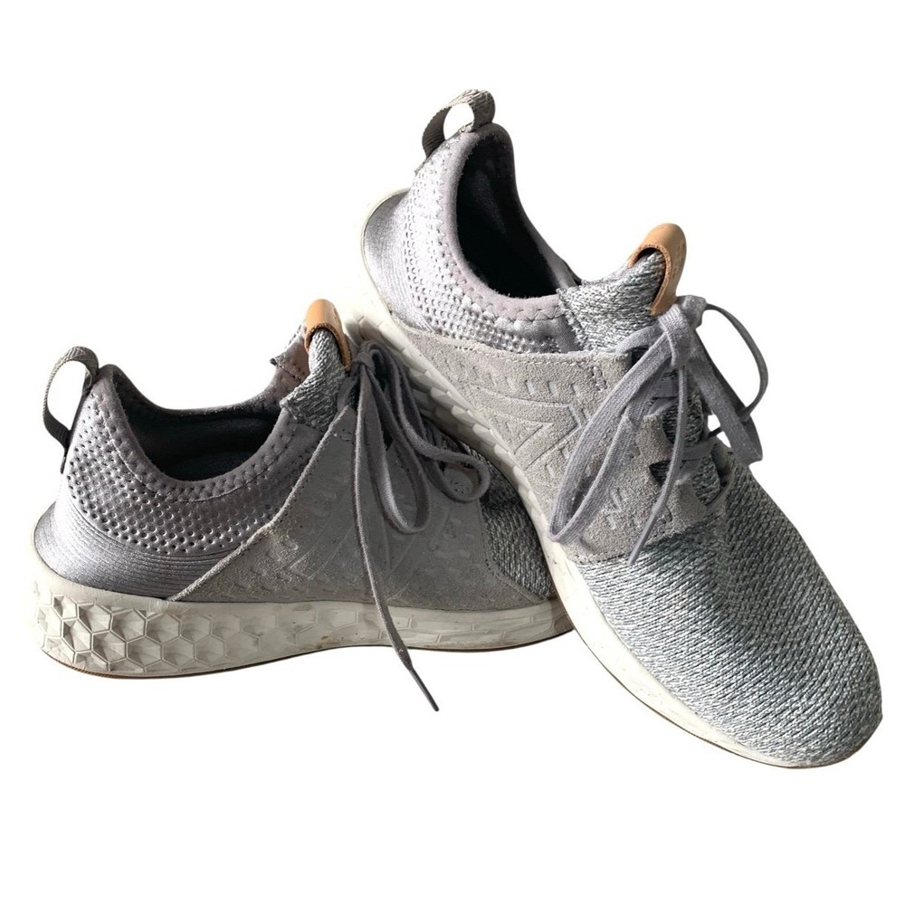 New Balance Fresh Foam Cruz V2 Gray Knit Running Shoes Sneakers Gum Sole Sz US11